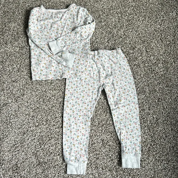 Toddler girl flower print pajama set long sleeve top and pants size 3T - Picture 5 of 5